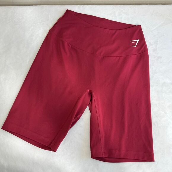 Gymshark Red Biker Shorts Medium Women - Picture 1 of 8